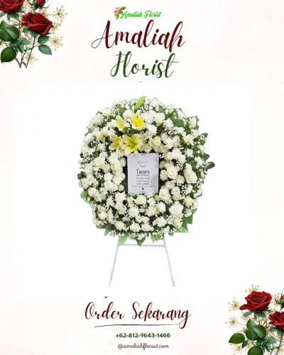 Krans Bunga Duka Cita di Sukamaju Baru